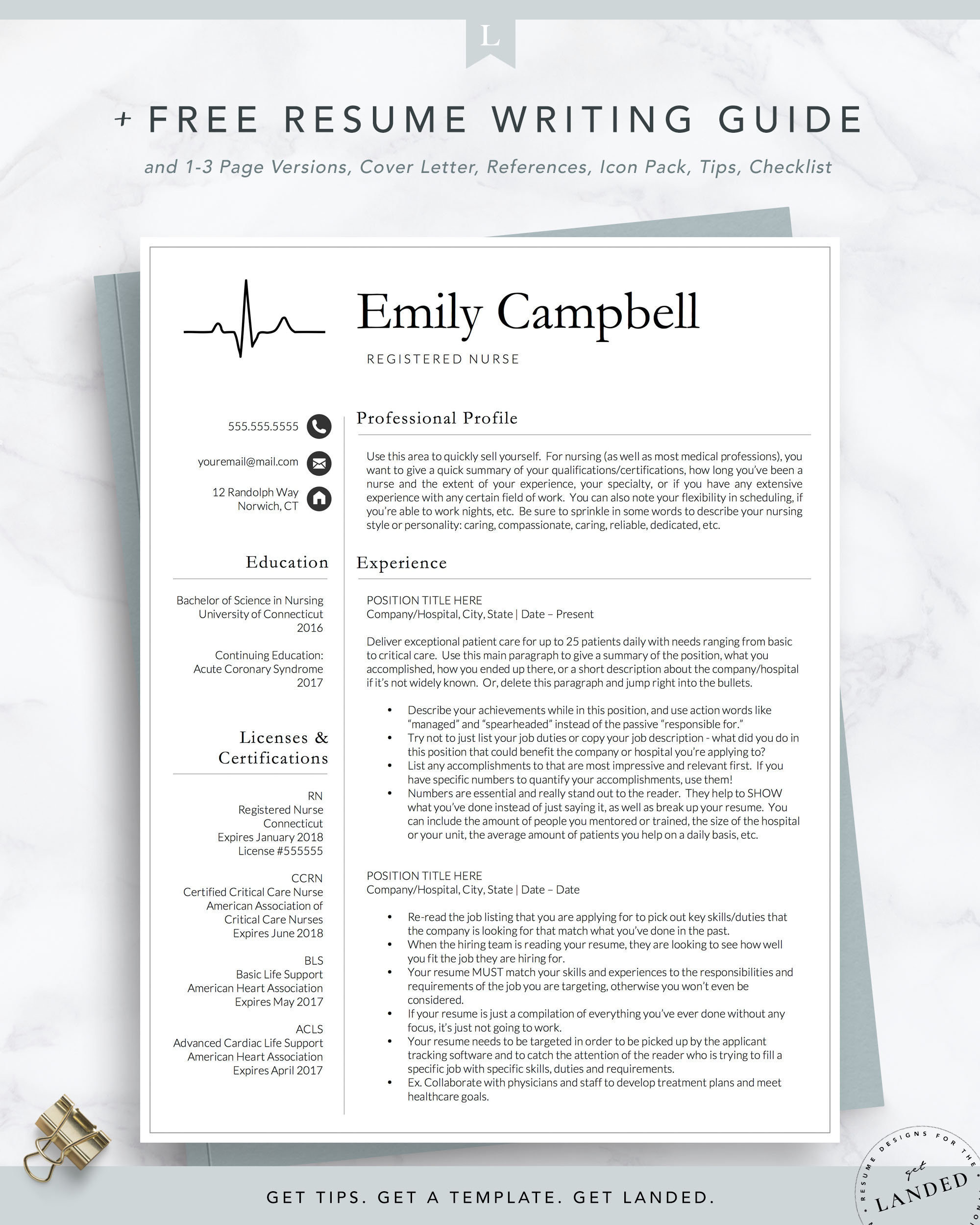 Sample Resume for Graduate Nursing Student Nurse Practitioner Resume Template / Registered Nurse Resume – Etsy.de