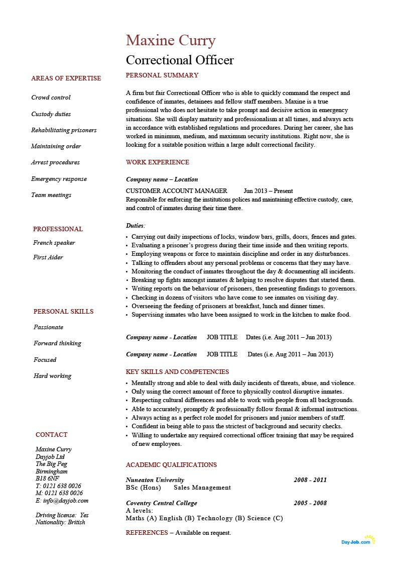 Sample Resume for Recently Released Inmates Cover Letter Examples for Prison Officer October 2021