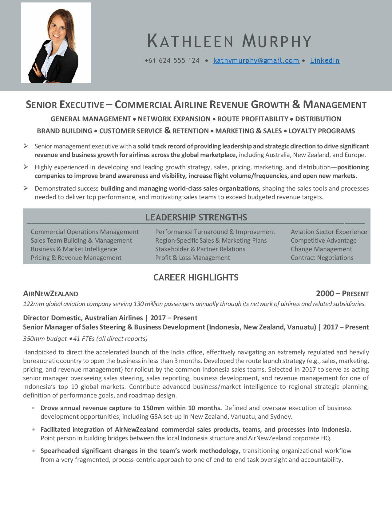 Sample Resume for Senior Executive Ceo Samples – Executive Resume Services