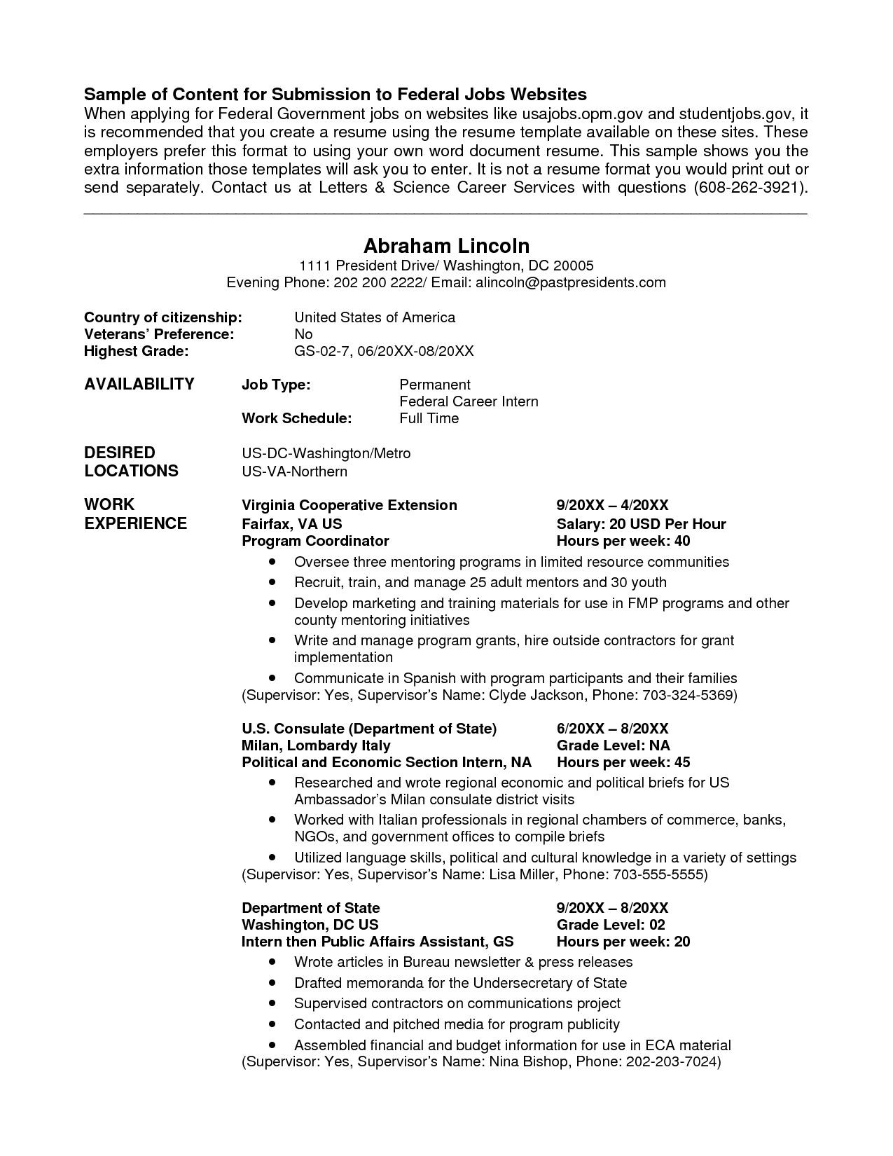 Sample Resume for Usa Job Application Resume format Usa Jobs – Resume Templates Job Resume Template …