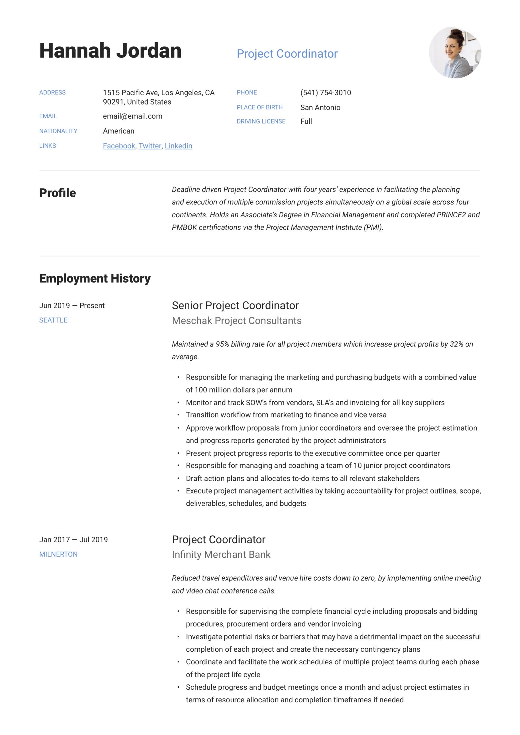 Sample Resume for Utilization Management Coordinator Project Coordinator Resumes & Guide  22 Examples 2022
