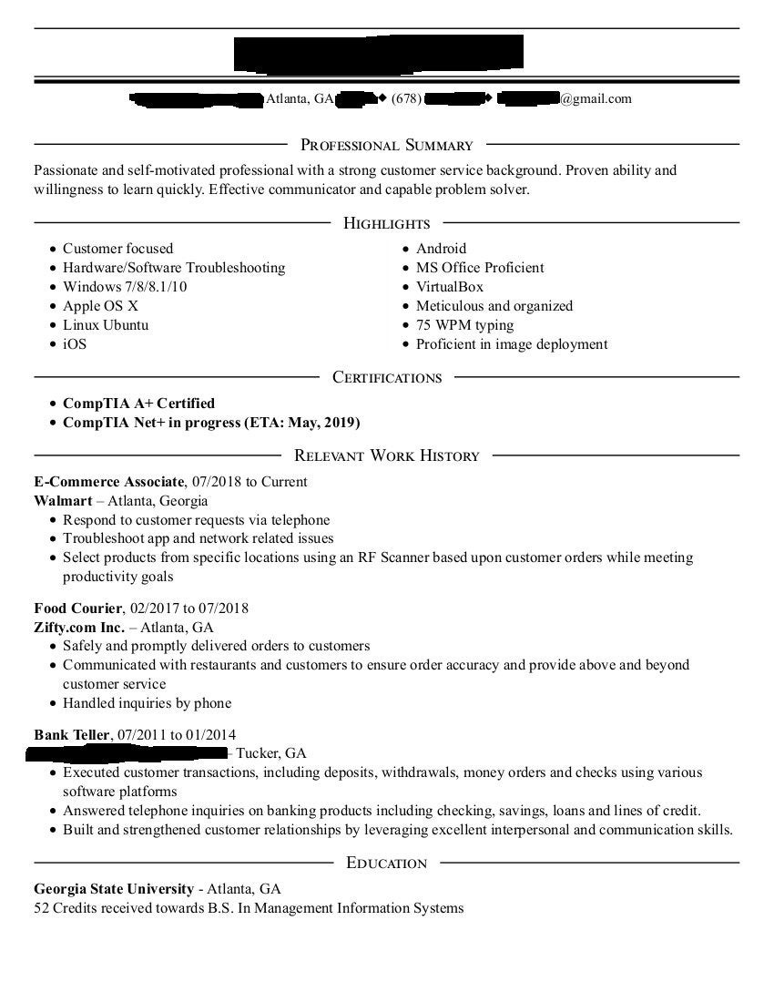 Sample Resume Heldesk Tier One No Experience Aiming for Entry-level Help Desk Job with No Previous Help Desk …