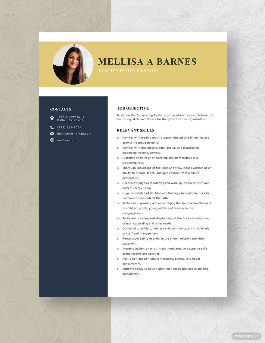 Sample Resumes for Philosophy and Religious Studies Pastor Resume Templates – Design, Free, Download Template.net