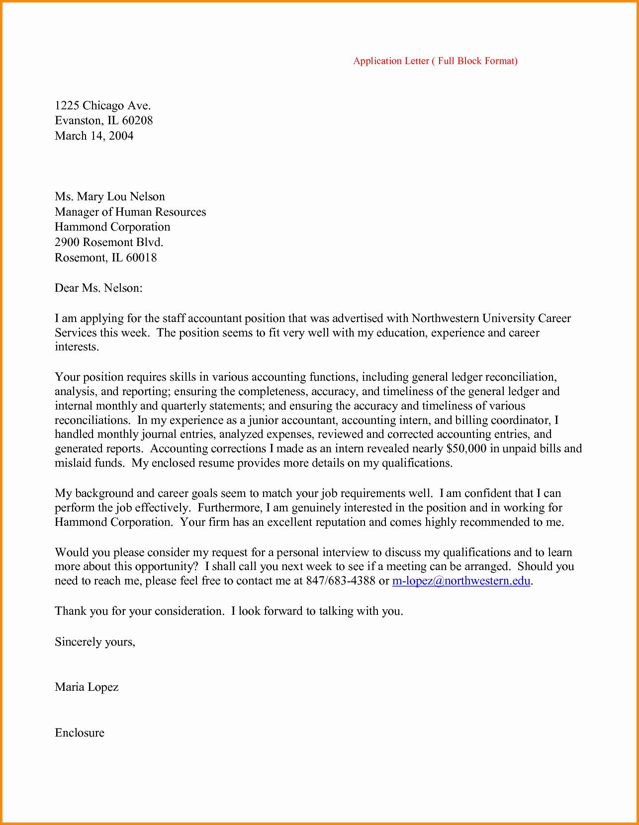 Sample solicited Cover Letter for Resume Letter Of Application Examples Inspirational Example Application …