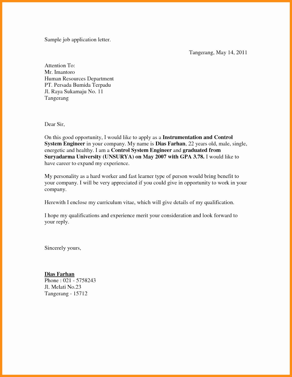Sample solicited Cover Letter for Resume Letter Of Application Examples Lovely solicited Application Letter …