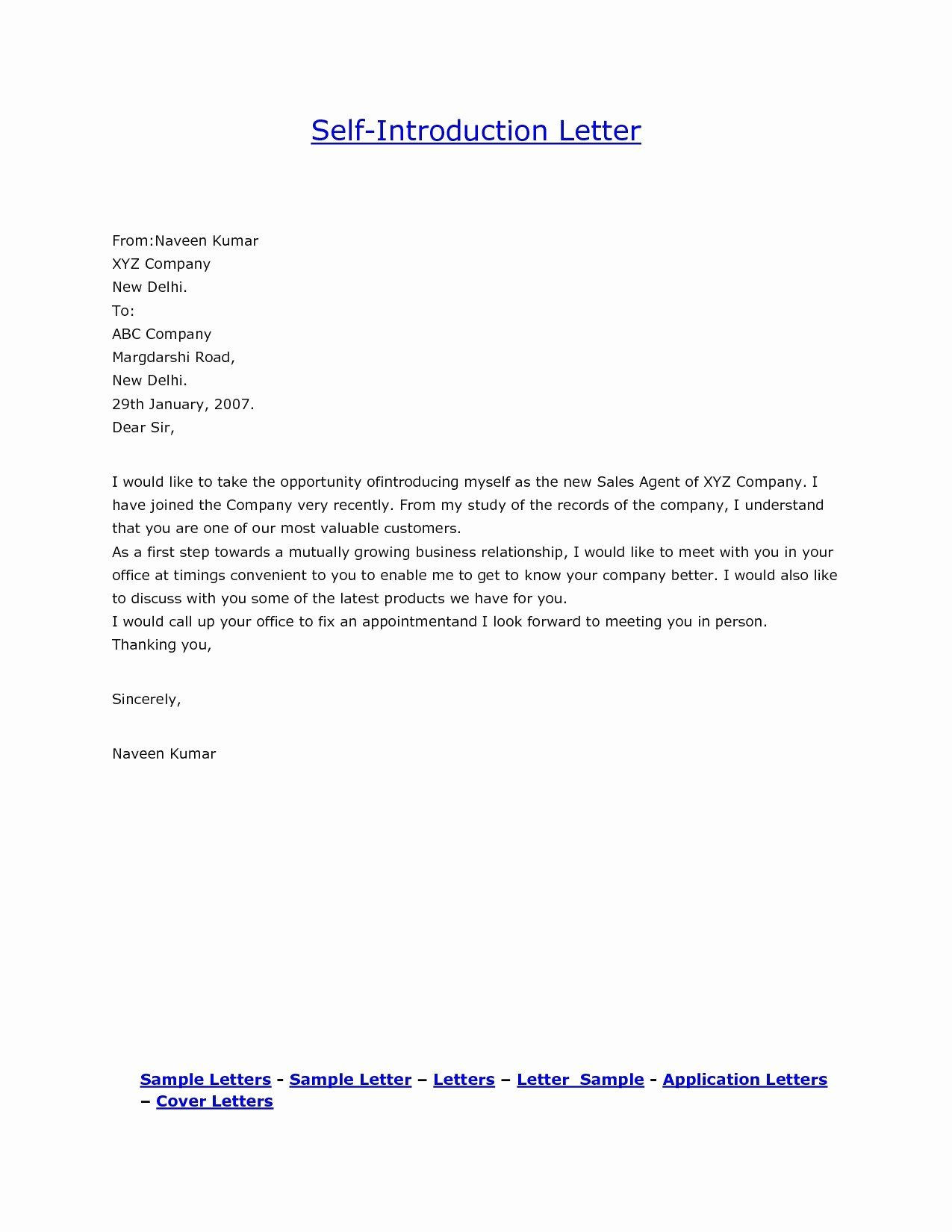 Samples Of Introduction Letter for Resume 30 Self Introduction Letter Sample Example Document Template …