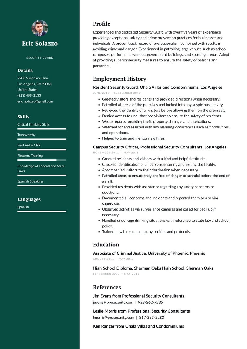 Security Officer Sample Resume No Experience Security Guard Resume Examples & Writing Tips 2022 (free Guide)