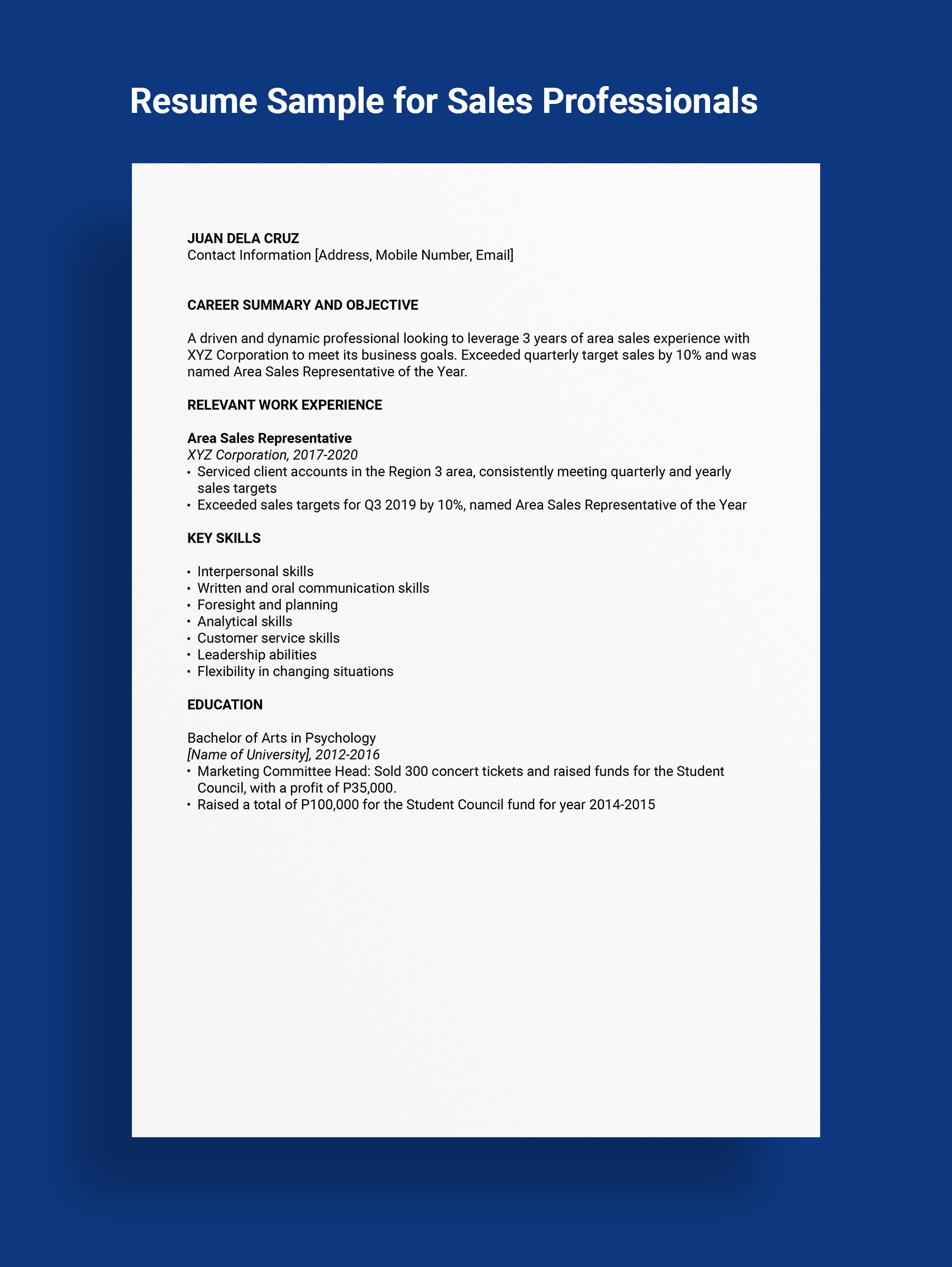 Ticket Sales Resume Professional Objective Samples How to Write A Resume for Sales that Communicates Passion and …