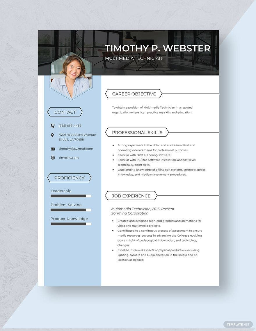 Time Warner Cable Field Technician Resume Sample Blank Resume Templates – Design, Free, Download Template.net