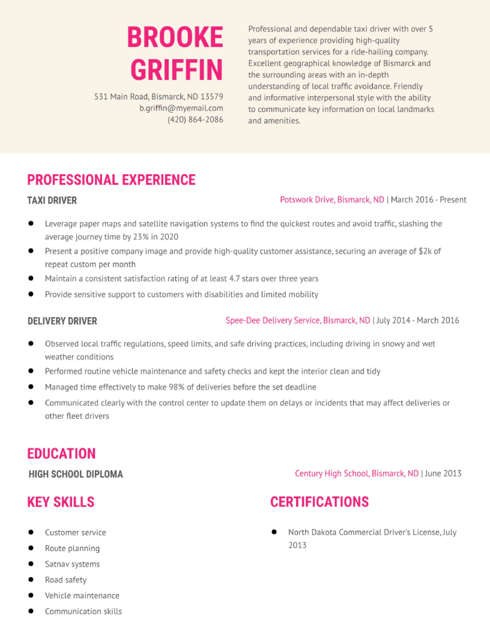 4 Star Rating Uber Driver Resume Sample Uber Driver Resume Examples In 2022 – Resumebuilder.com