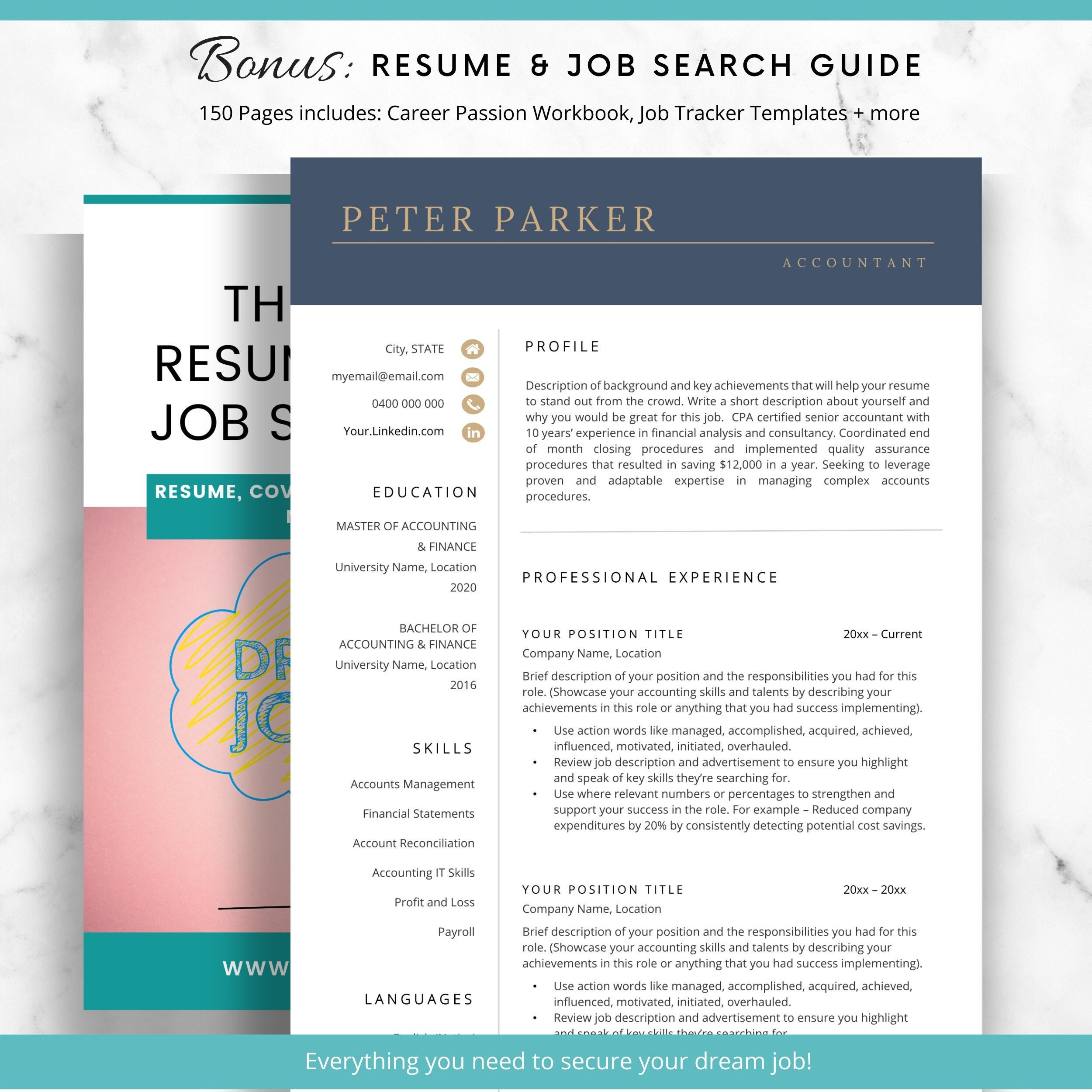 Accounting Resume Samples 2023 In India Accountant Resume – Etsy