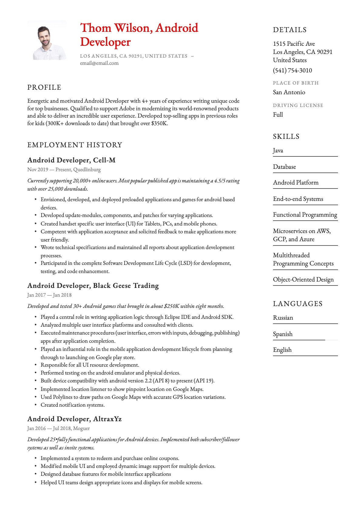 Android 1 Year Experience Resume Sample android Developers Resume & Writing Guide  20 Templates 2022
