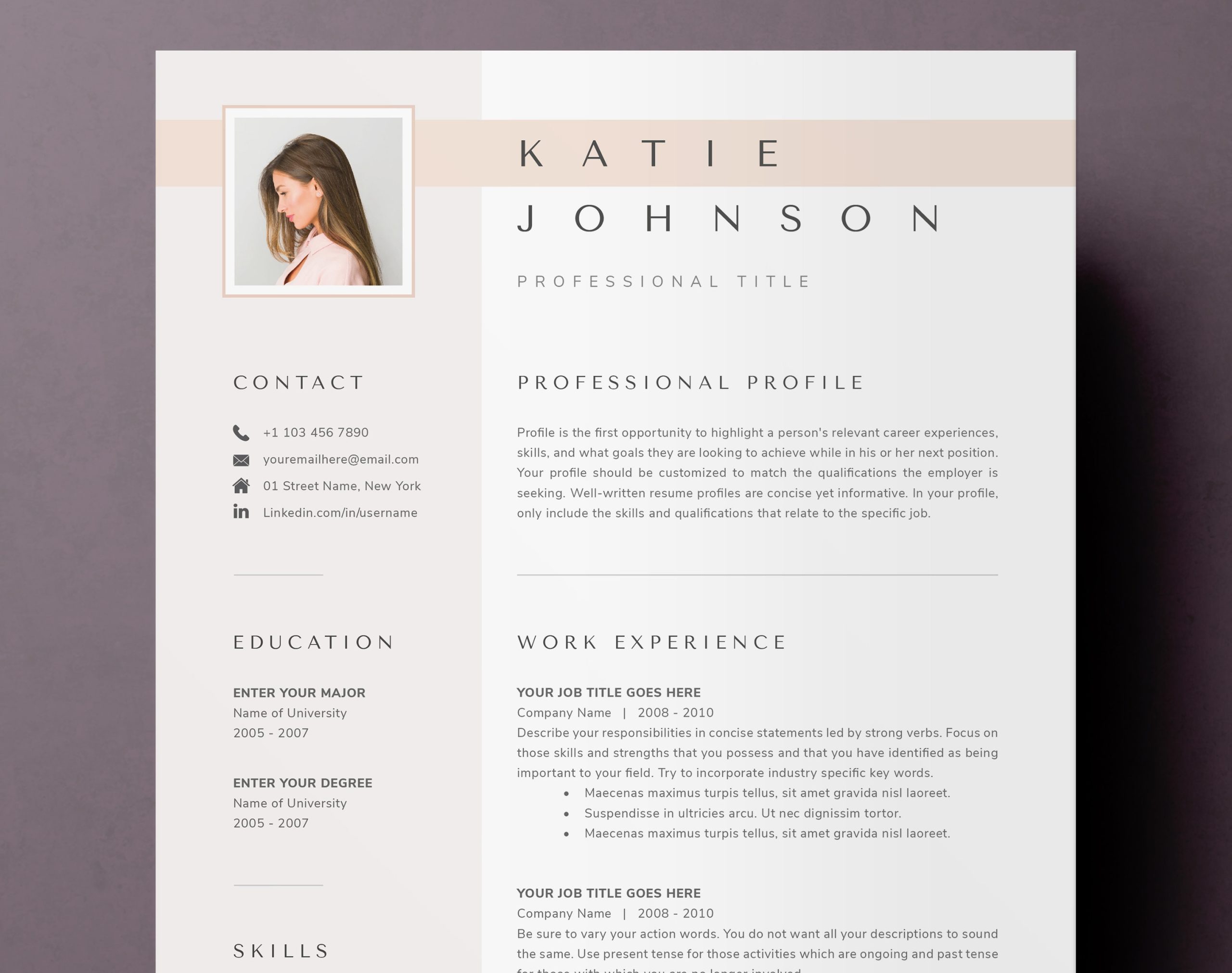 Bath and Body Works Resume Sample Resume Template with Photo for Microsoft Word and Pages Mac – Etsy
