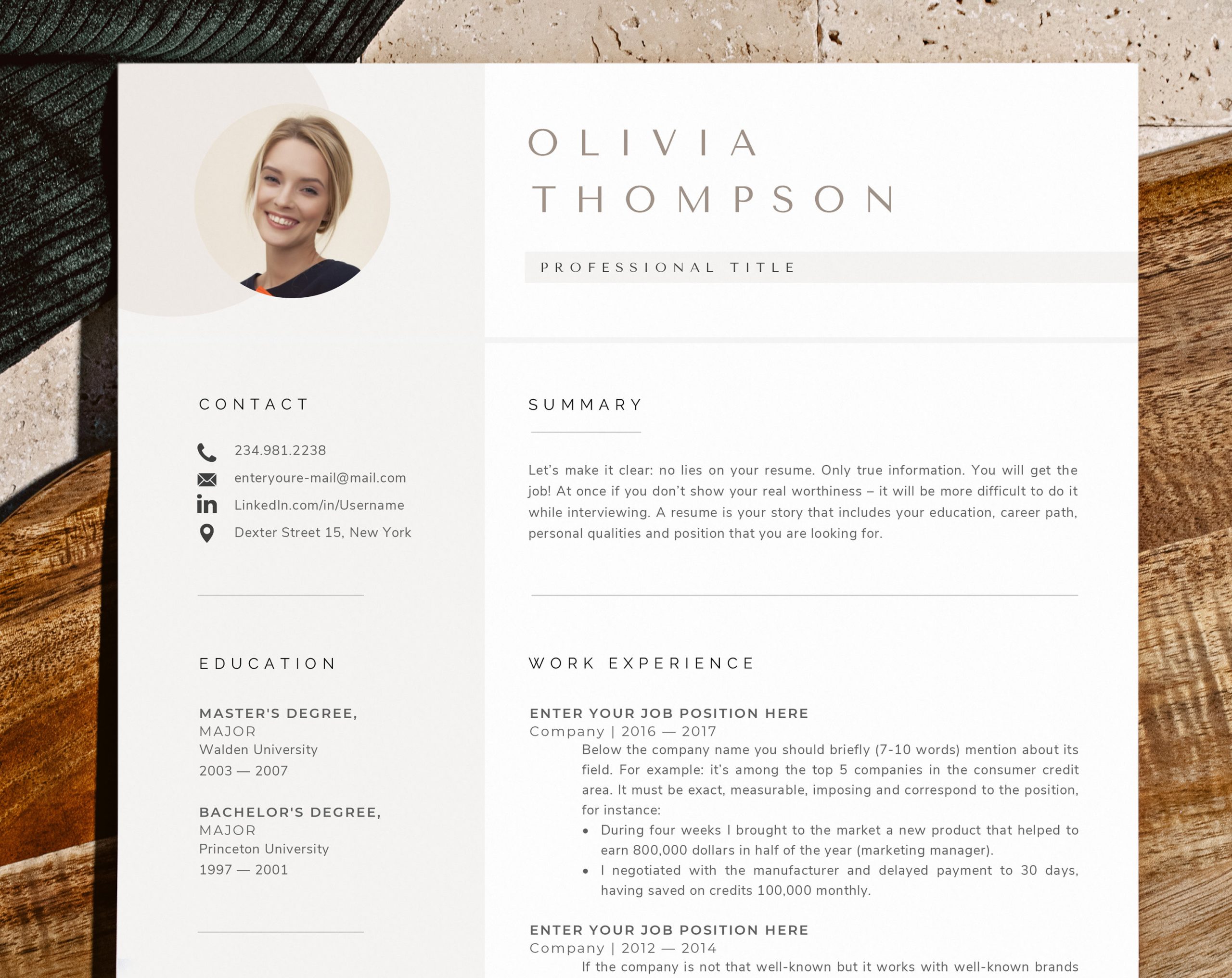 Bath and Body Works Resume Sample Resume Template with Photo Professional Resume Template for – Etsy