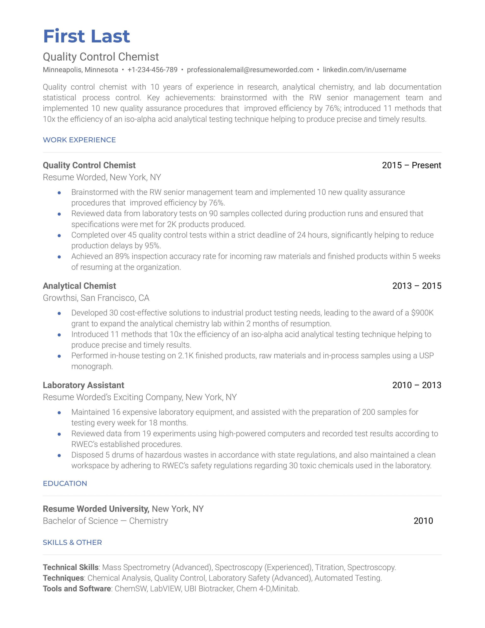 Bay area Quality assurance Resume Samples 7 Quality assurance Resume Examples for 2022 Resume Worded