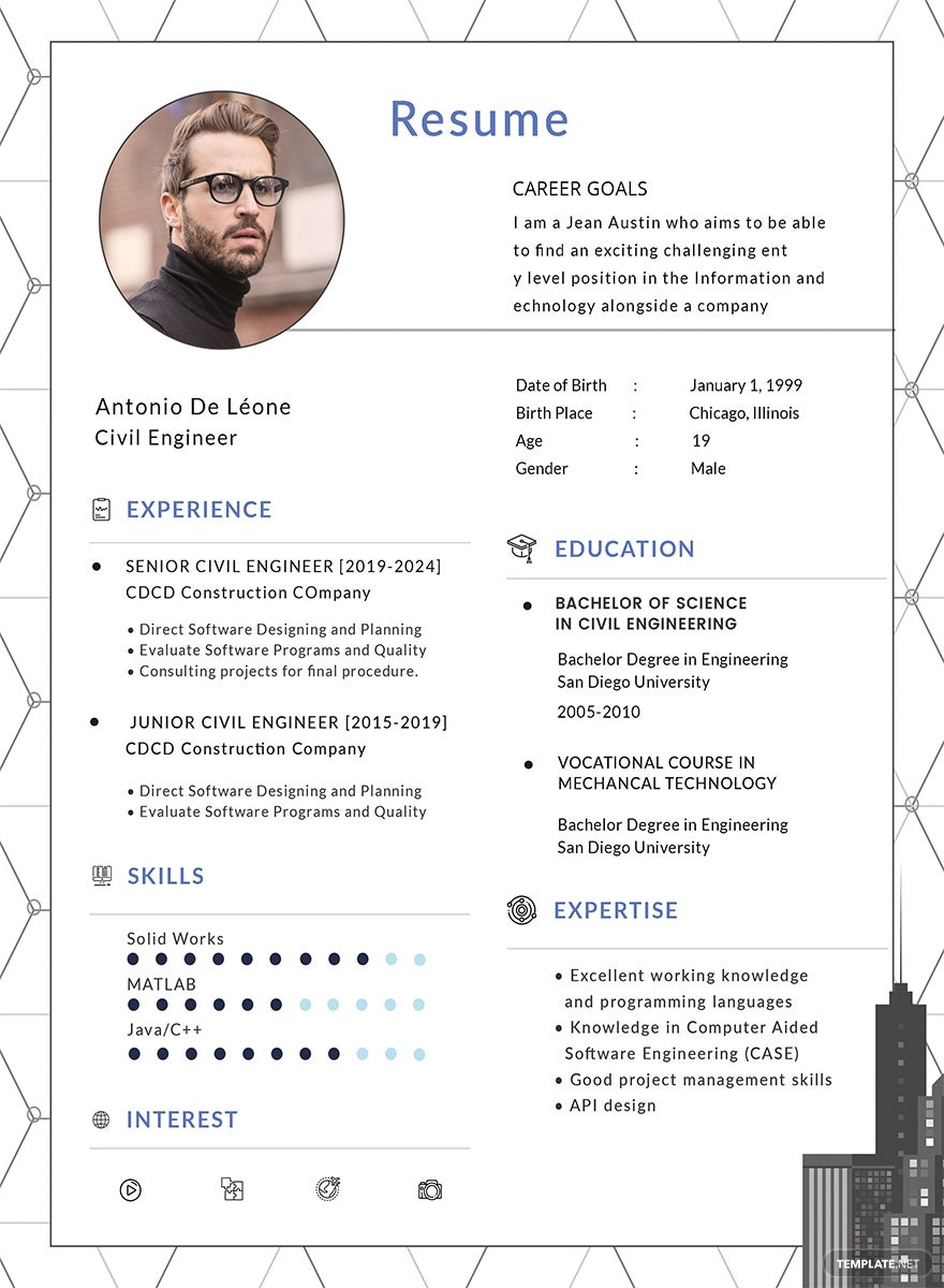 Civil Engineering Sample Resumes for Free Sample Civil Engineer Resume Template – Word, Apple Pages, Psd …