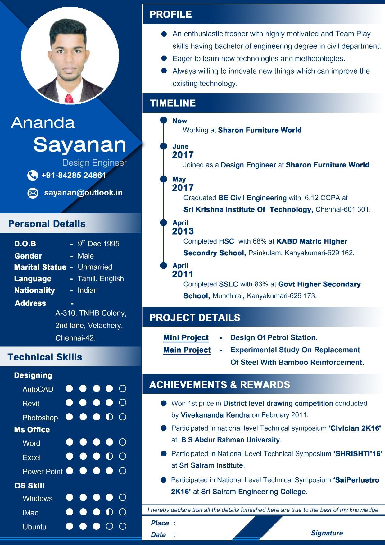 Design Engineer Resume Sample for Freshers Professional Resume for Civil Engineer Fresher, Awesome Resume …
