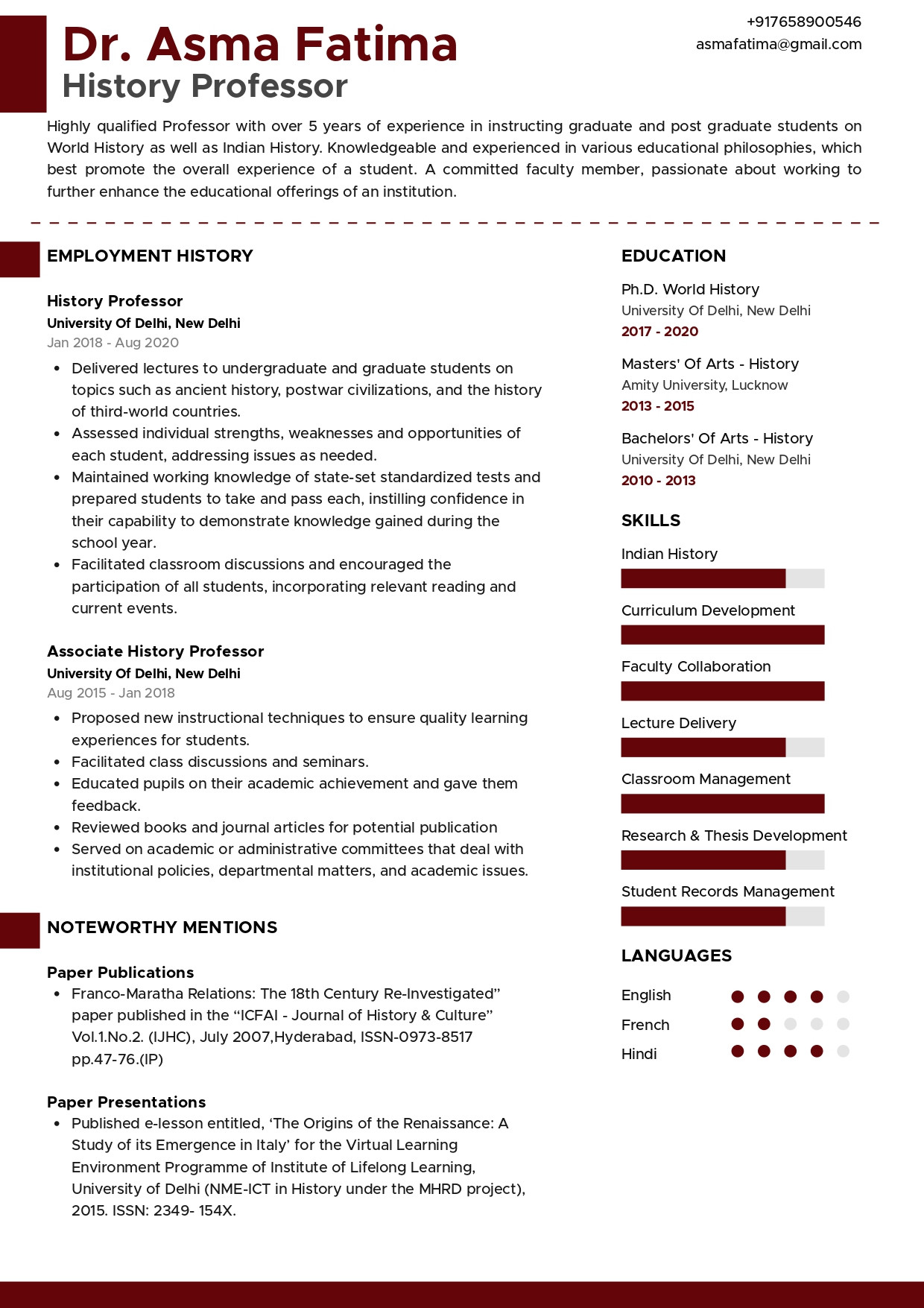 Emerging Student and assistant Professor and Art and Resume Sample Sample Resume Of History Professor with Template & Writing Guide …