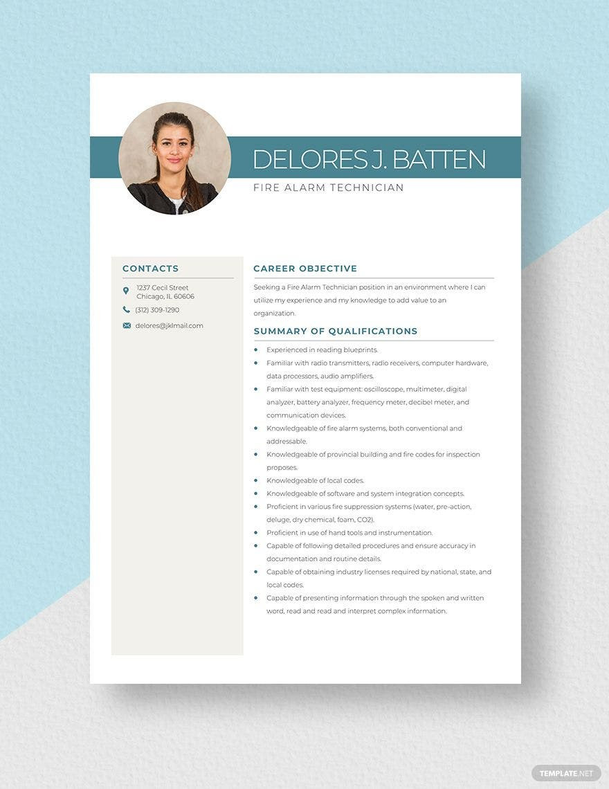 Fire Alarm System Engineer Resume Sample Free Free Fire Alarm Technician Resume Template – Word, Apple …