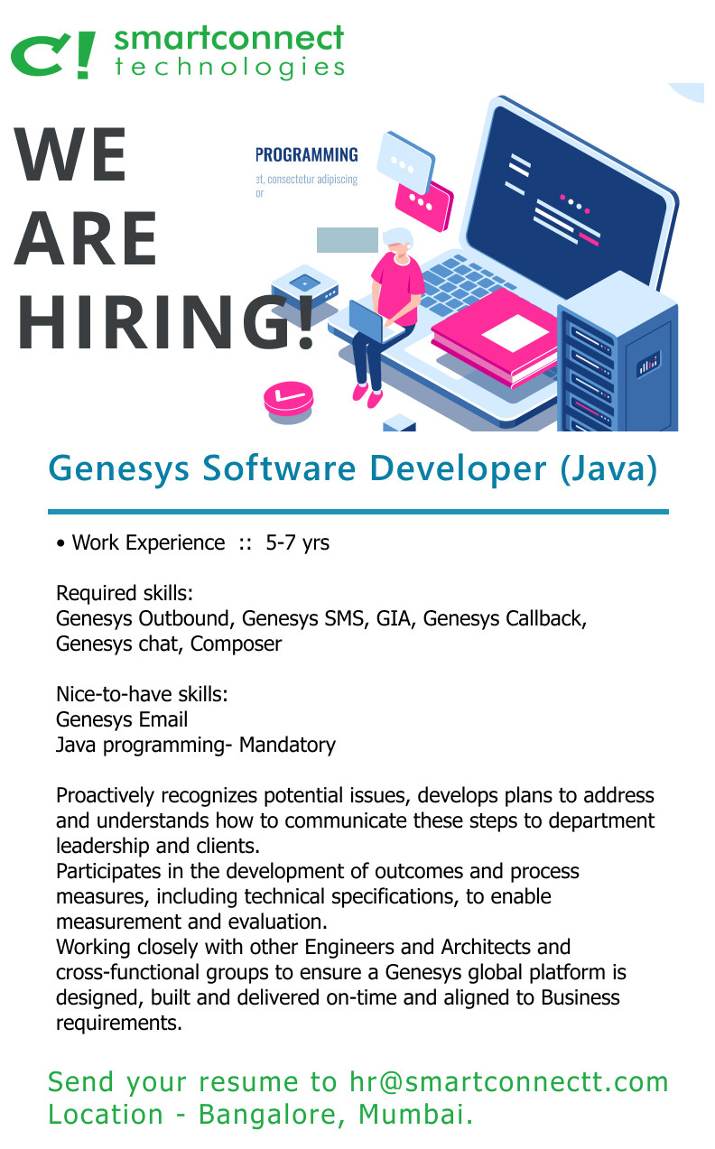 Genesys Composer with Net Experience Sample Resume Excel In One Of the Fastest Growing Product Company In India …