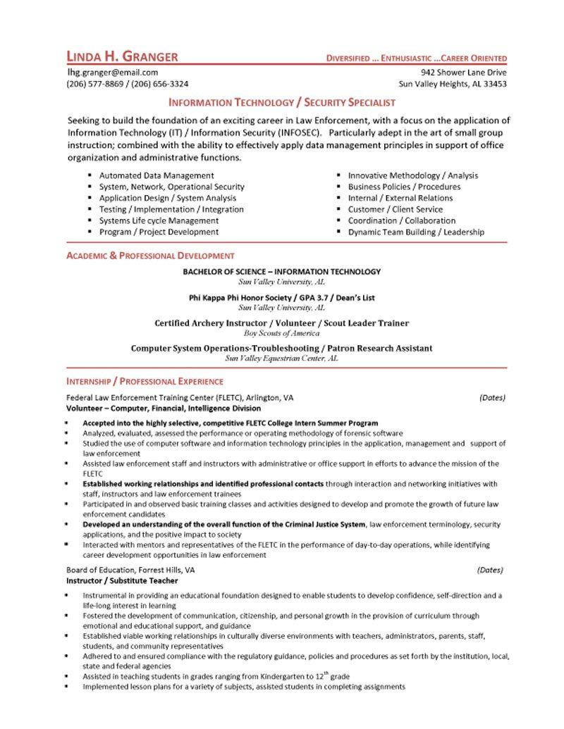 Instructional Systems Specialist Federal Resume Sample It Security Specialist Resume