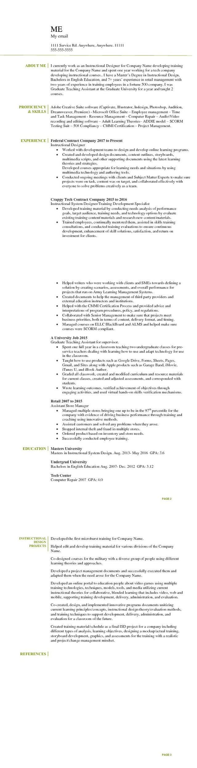 Instructional Systems Specialist Federal Resume Sample Posting My Instructional Designer Resume because I Could Use some …