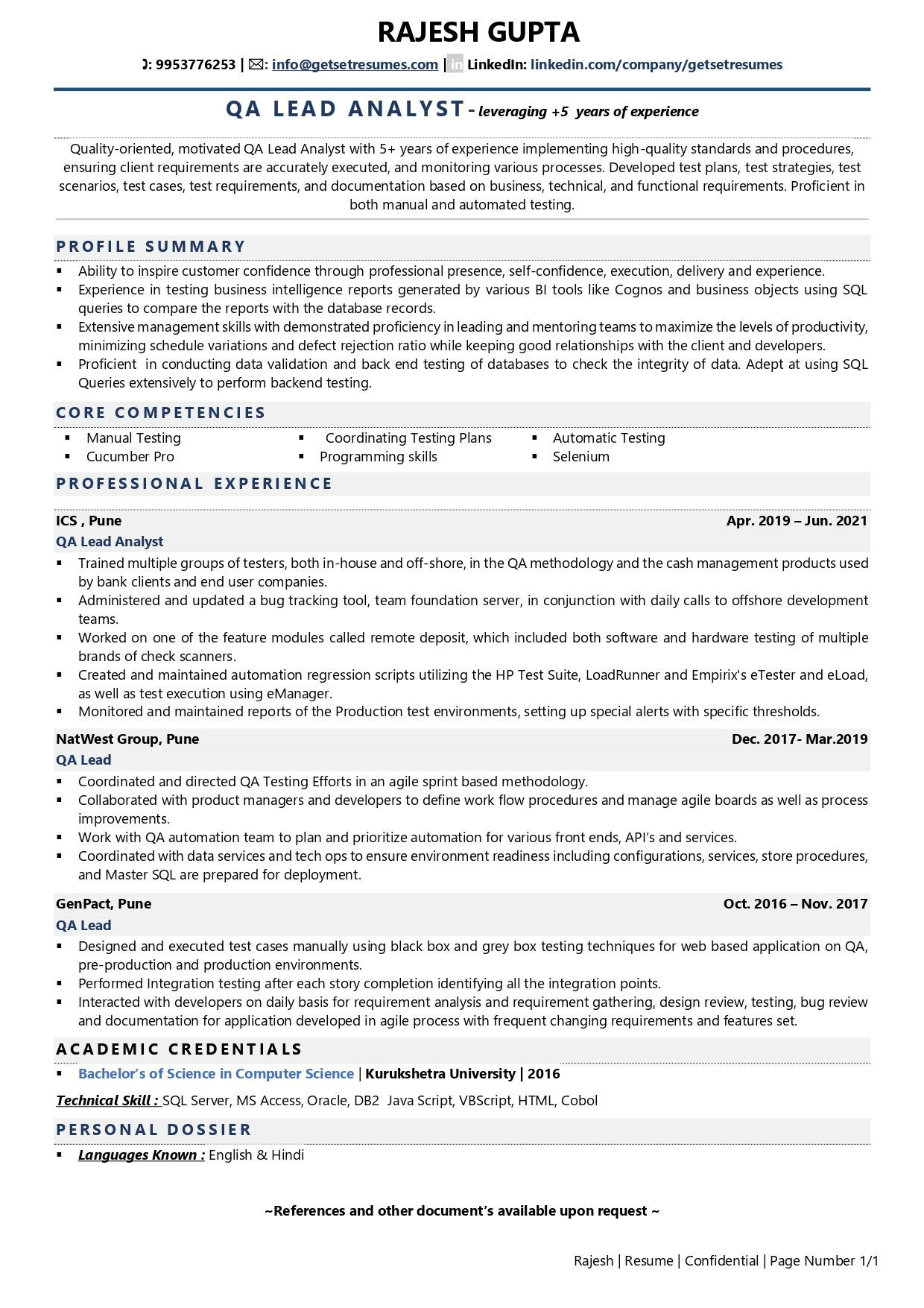 Latest Testing Sample Resume for Experienced Qa Lead Resume Examples & Template (with Job Winning Tips) Latest Testing Sample Resume for Experienced Qa Lead Resume Examples & Template (with Job Winning Tips)
