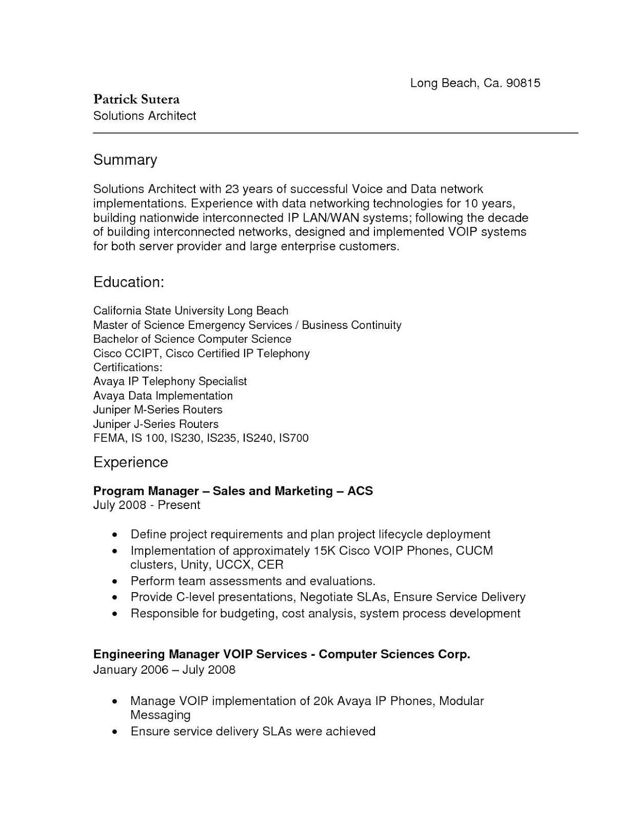 Network Voip Engineer Cucm Sample Resume Network Arthitect Resume Templates 2020 IÃ§in 21 Fikir Karate …