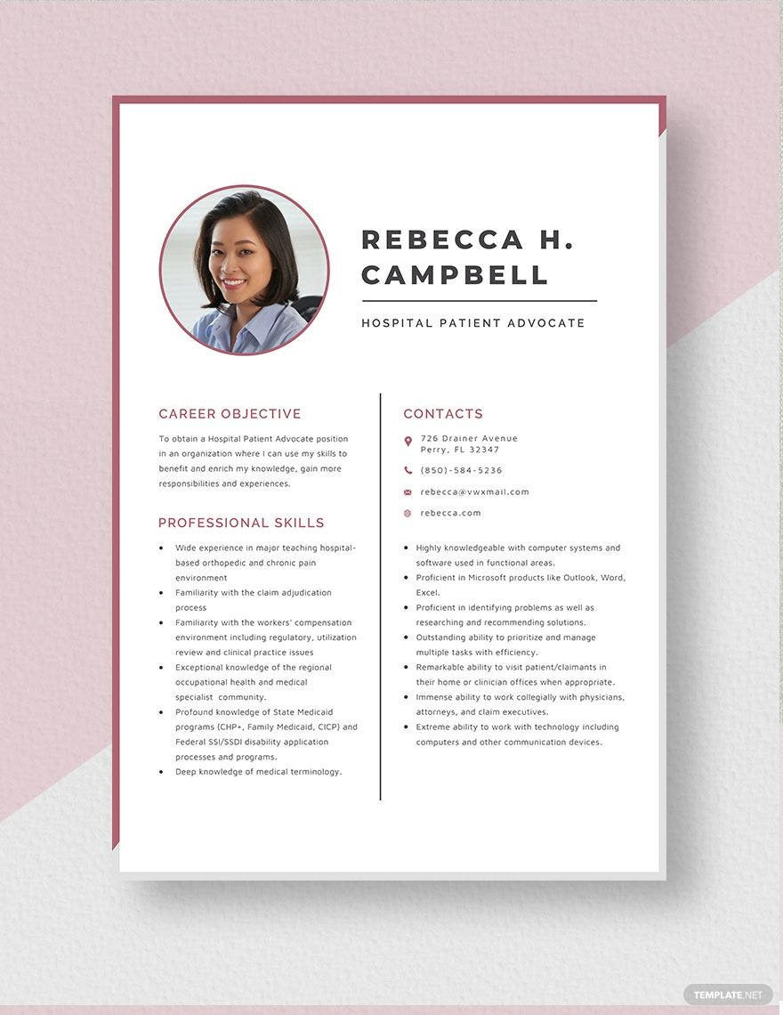 Orthopedic Medical Billing Manager Resume Sample Free Free Hospital Patient Advocate Resume Template – Word, Apple …