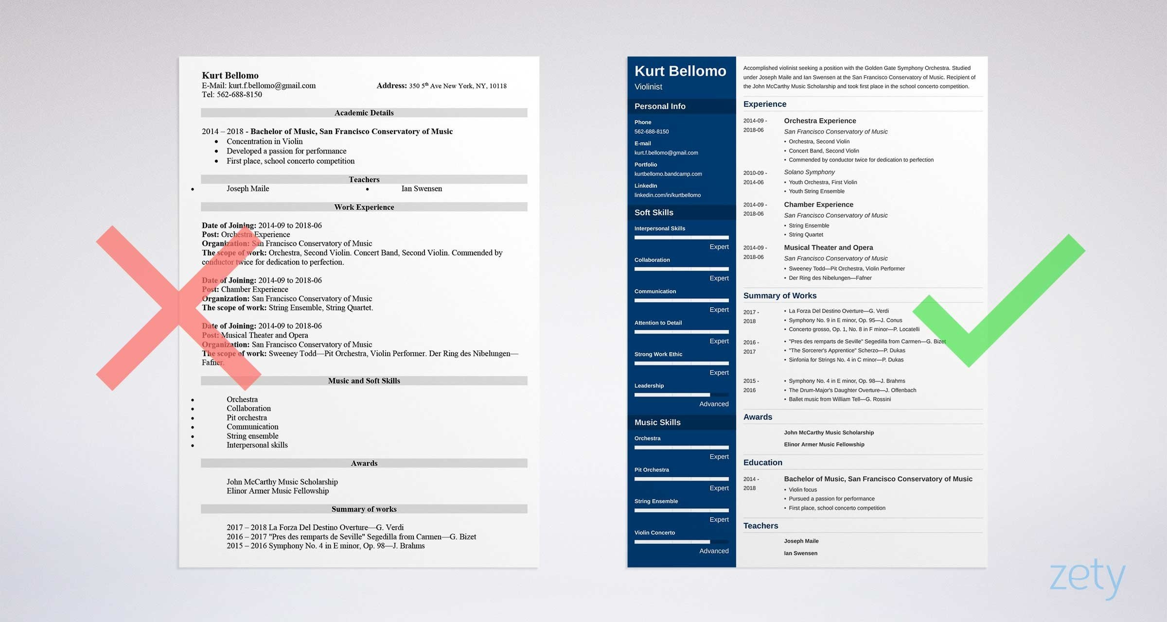 Professional Performing Musician S Resume Sample Music Resume (template with Examples for A Musician)