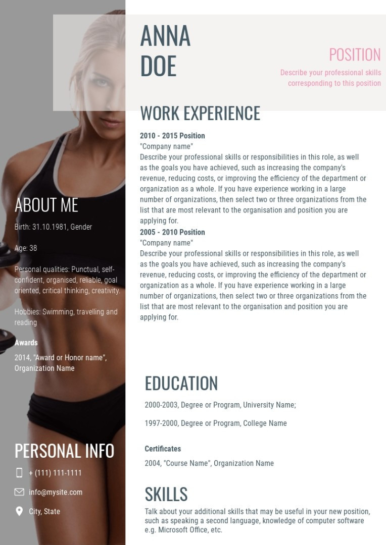 Professional Personal Fitness Trainer Sample Resumes Fitness Trainer Resume Sample – Wilda.me