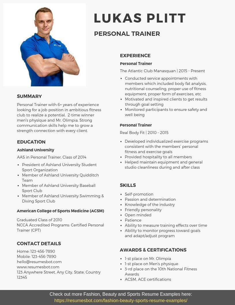 Professional Personal Fitness Trainer Sample Resumes Personal Trainer Resume Samples & Templates [pdflancarrezekiqword] 2022 …