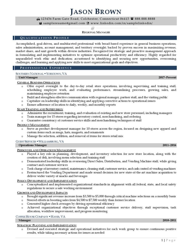 Regional Sales Manager Resume Objective Samples Regional Manager Resume Example Resume Professional Writers