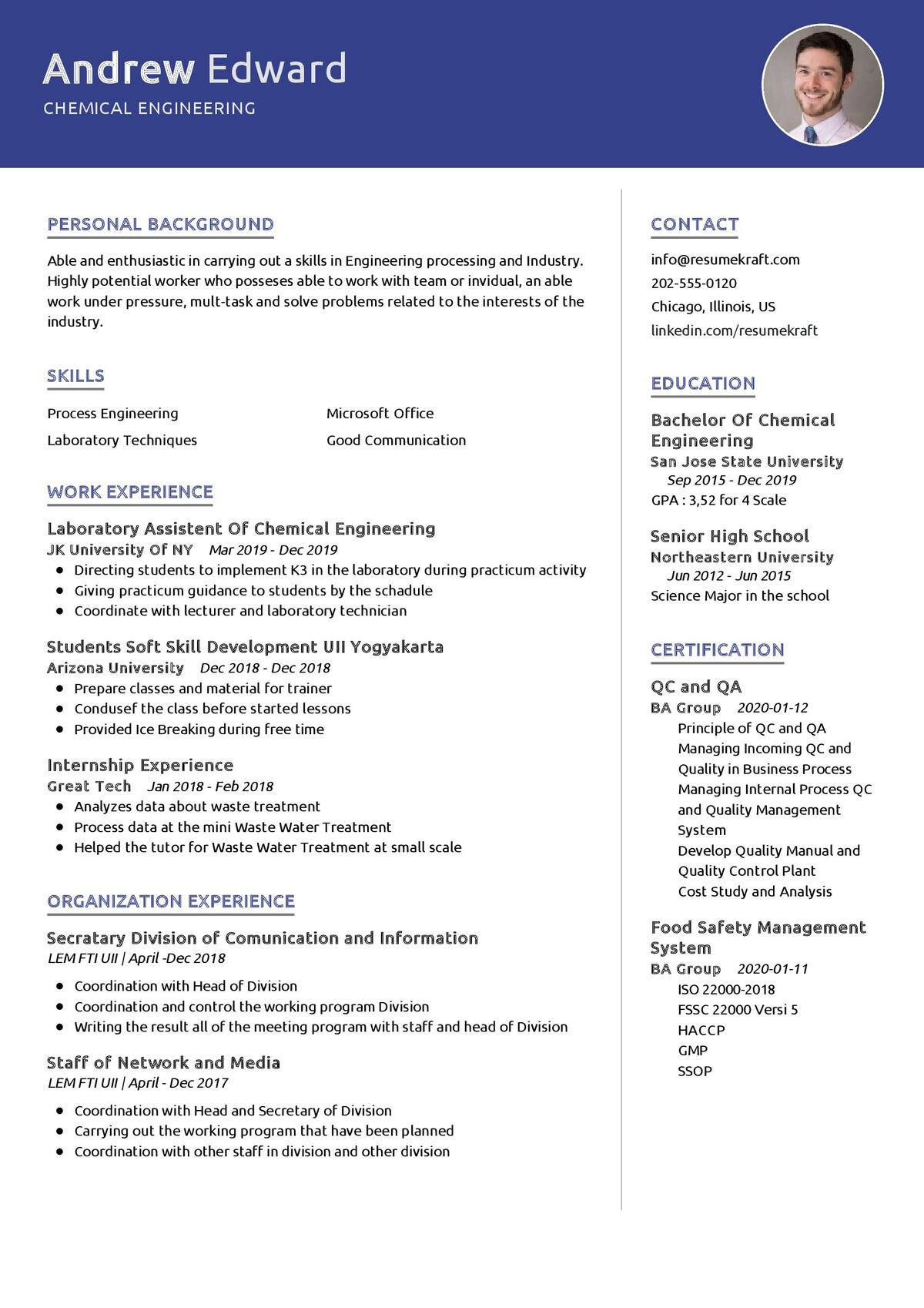 Resume Sample for Chemical Engineering Student Chemical Engineering Cv Sample 2022 Writing Tips – Resumekraft