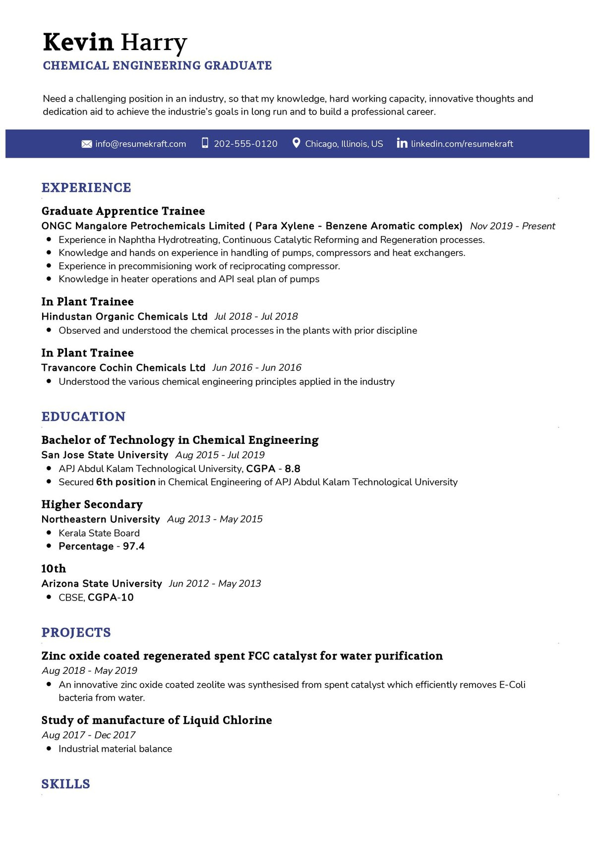 Resume Sample for Chemical Engineering Student Chemical Engineering Graduate Cv Sample 2022 Writing Tips …