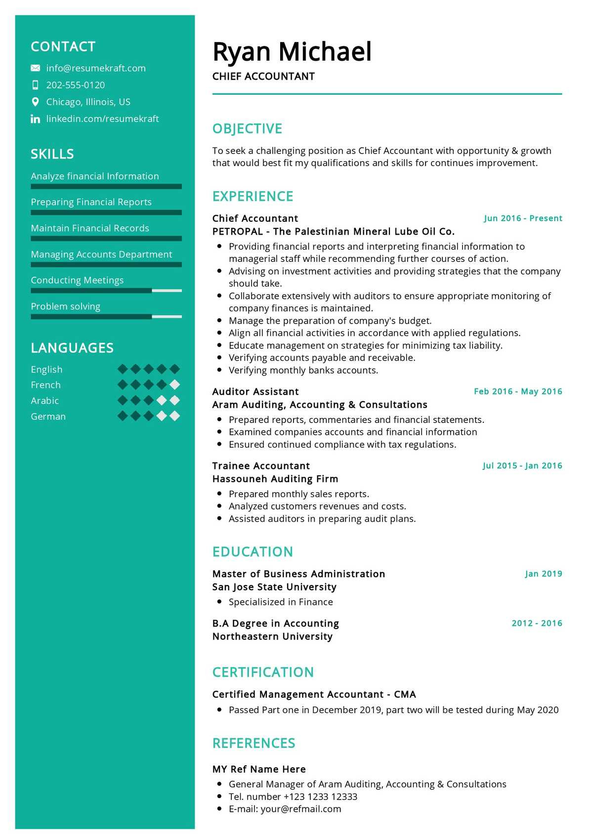 Resume Sample for Chief Accounting Officer Chief Accountant Resume Sample 2022 Writing Tips – Resumekraft