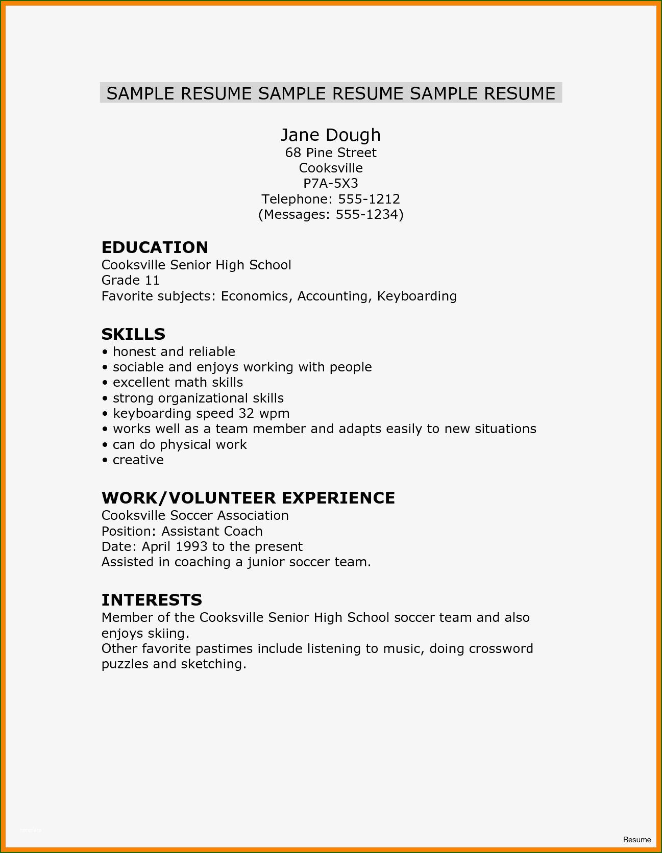 Resume Sample High School Student Objective 7 Ideal Free High School Resume Template for 2020 High School …