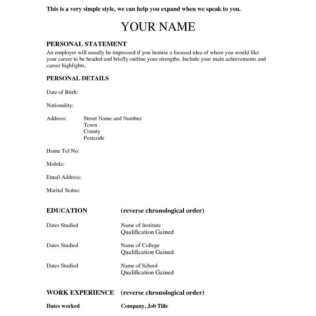 Resume Samples to Copy and Paste Copy Of Resume format – Resume format Simple Resume format …