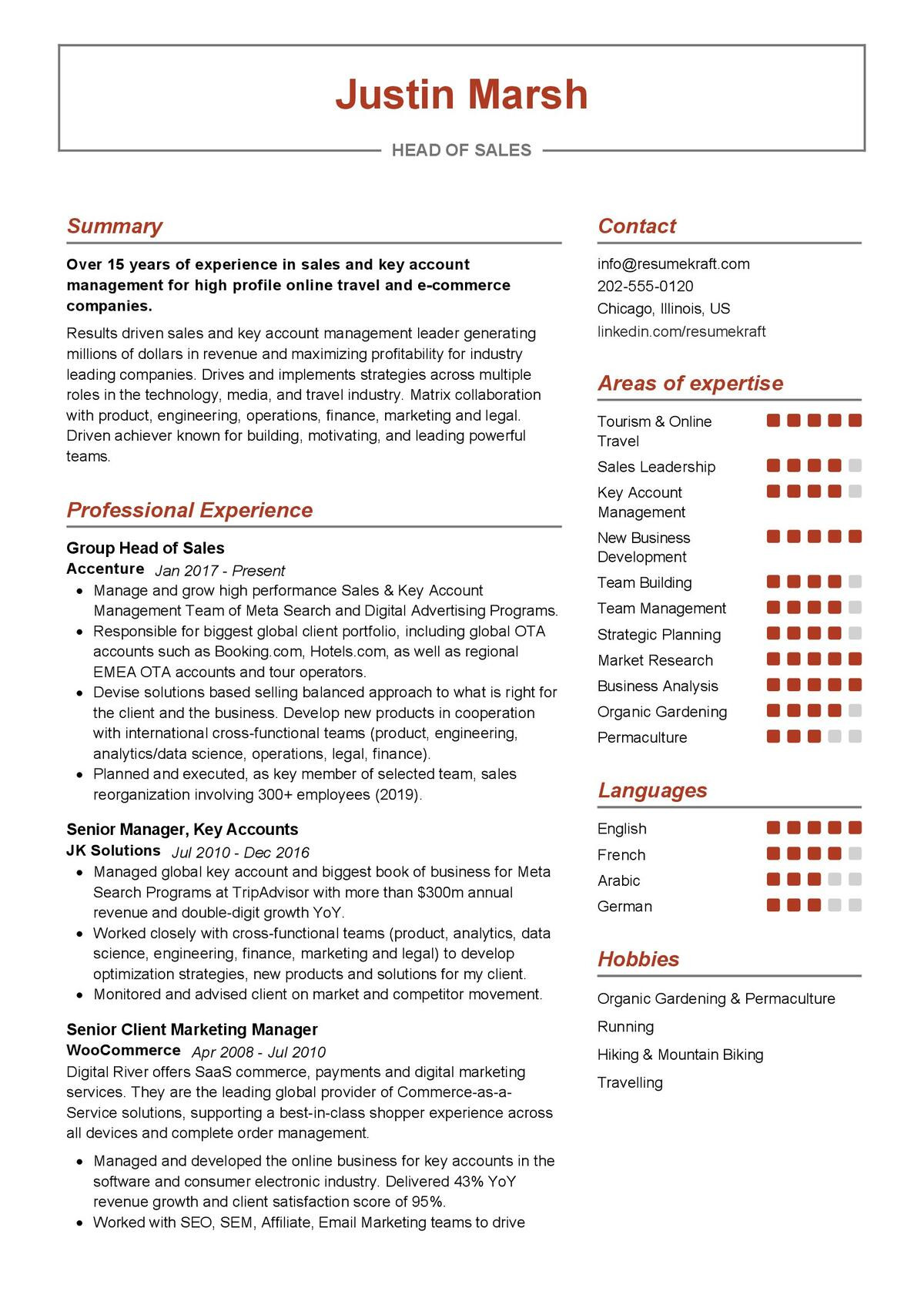 Resume Samples Uiuc Dual Degrees Finance and Accounting Head Of Sales Resume Sample 2021 Writing Guide & Tips – Resumekraft