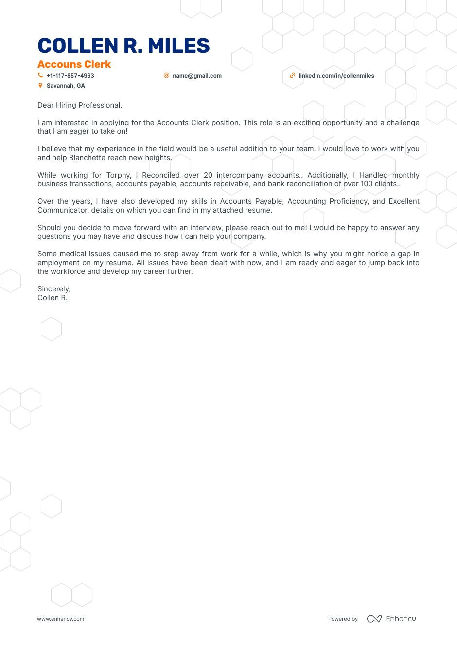 Sample Accounting Clerk Resume Cover Letter Real Accounts Clerk Cover Letter Example for 2022