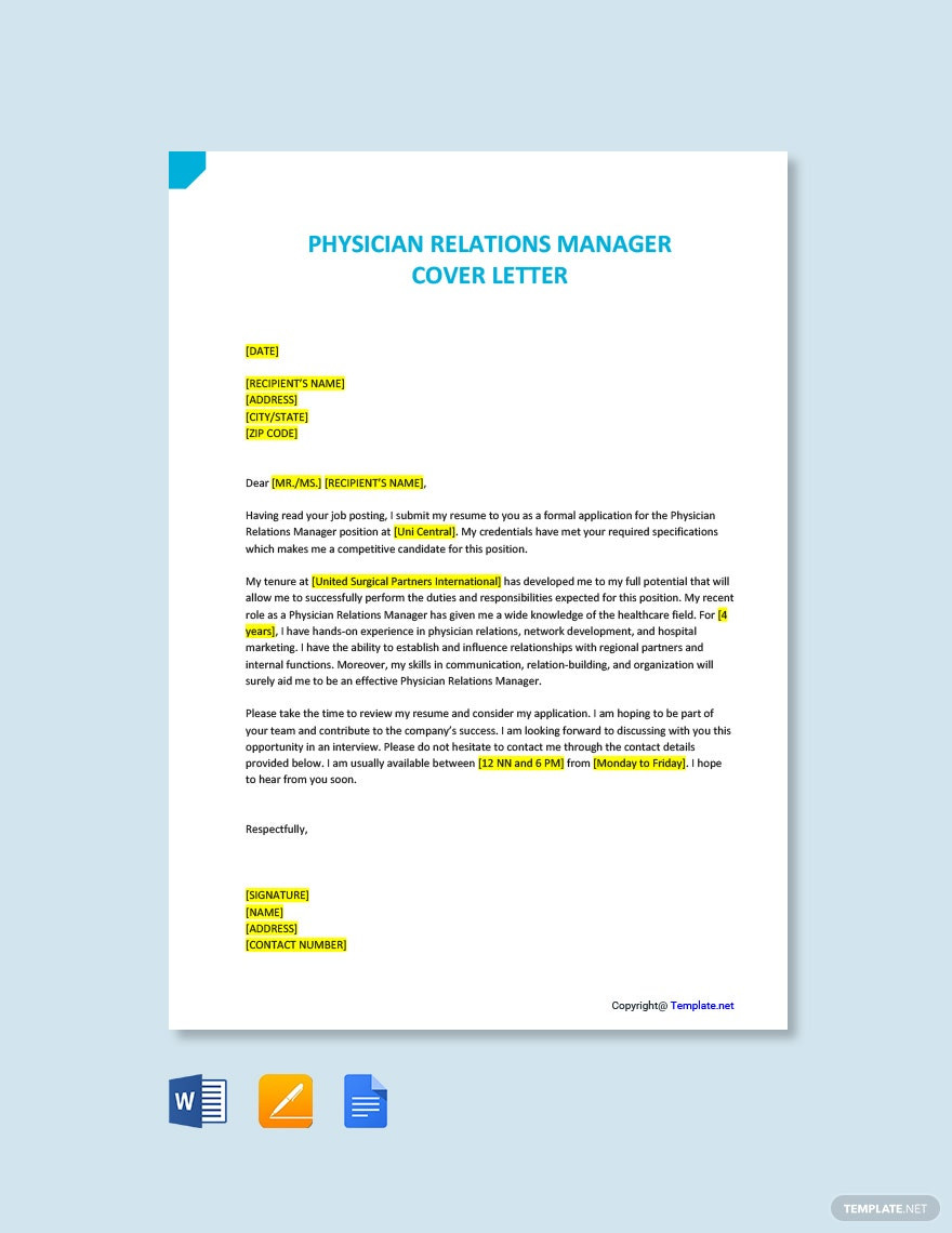 Sample Cover Letter for Physician Resume Physician Resume Cover Letter Template – Google Docs, Word …