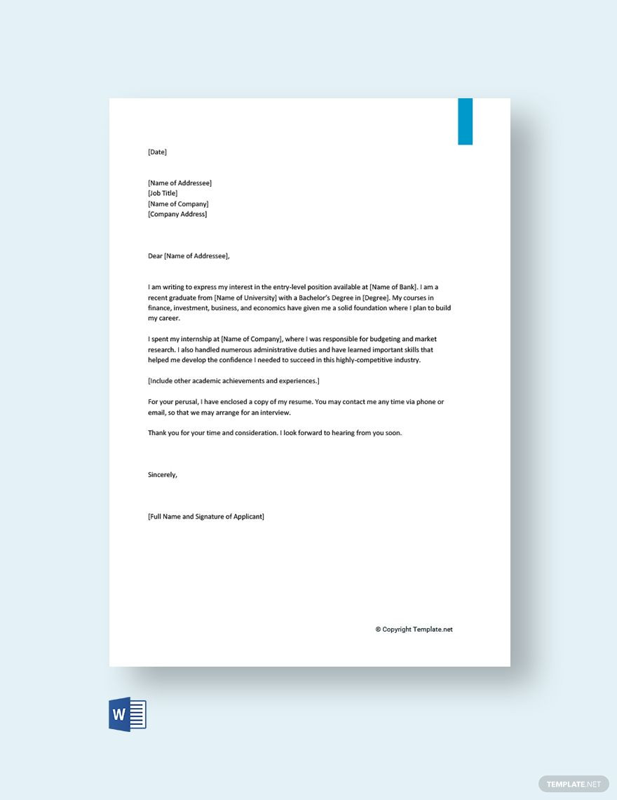 Sample Cover Letter for Resume Banking Cover Letter for Bank Job Application for Freshers Template …