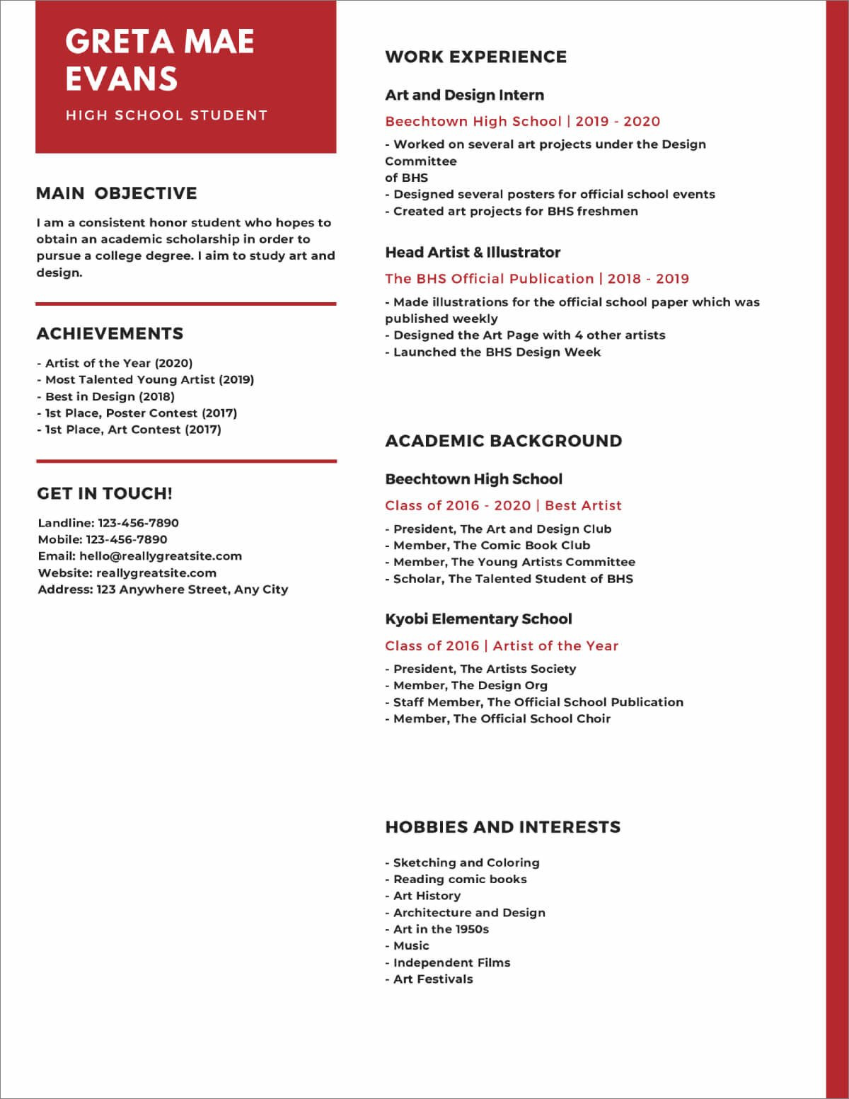 Sample High School Resume Career Objective 20lancarrezekiq High School Resume Templates [download now]
