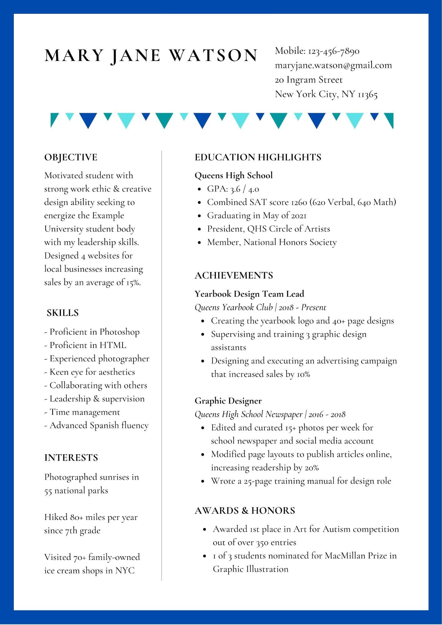 Sample High School Resume for College Applications How to Create the Perfect College Application Resume â Ponder College