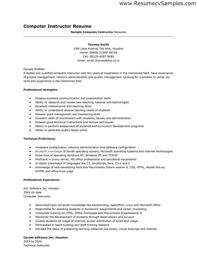 Sample List Of Computer Skills On Resume Computer Skills Resume format Free Resume Templates Resume …
