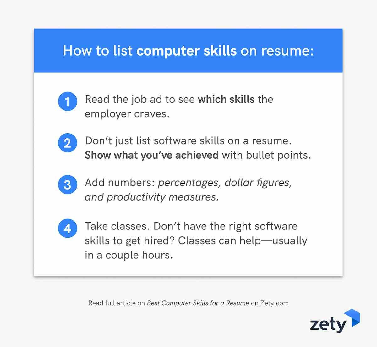Sample List Of Computer Skills On Resume top Computer Skills for A Resume: Ready software List