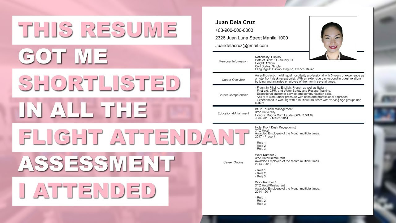 Sample Of A Flight attendant Resume Flight attendant Resume Sample format No Experience Emirates Flight attendant