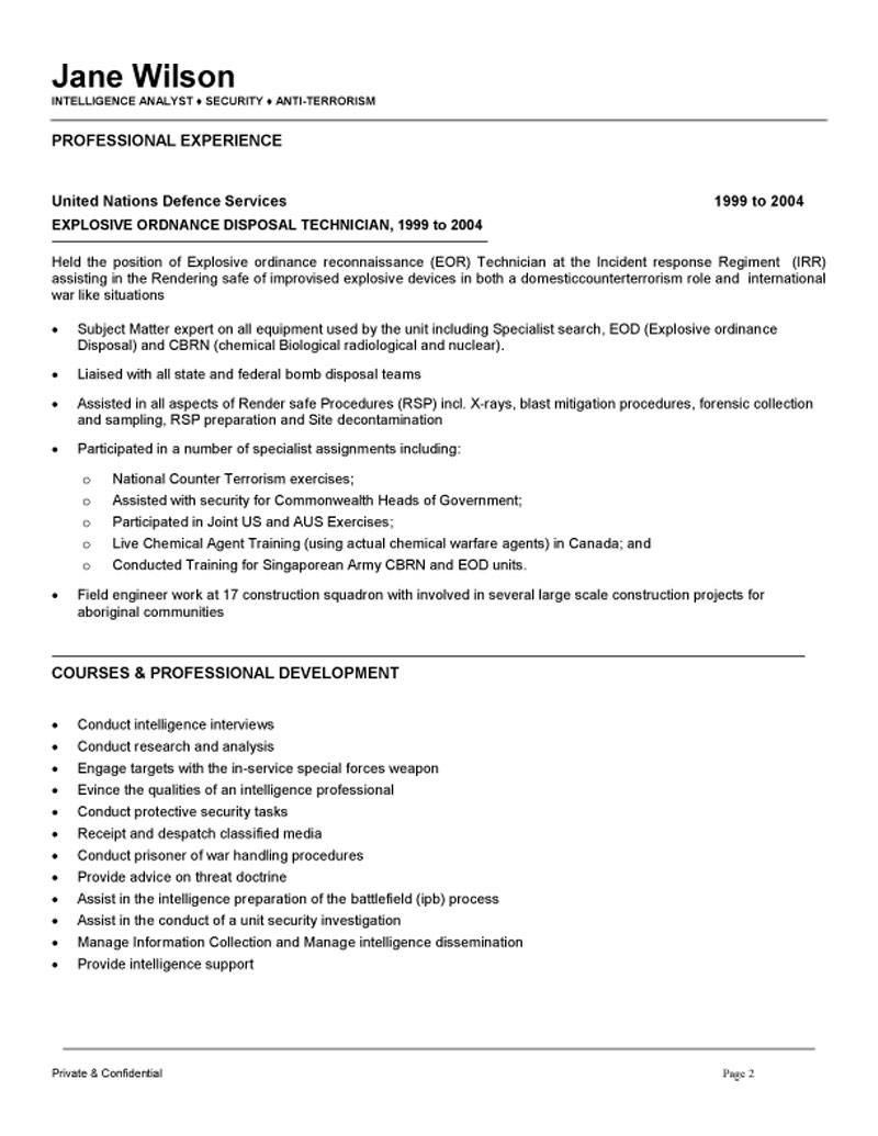 Sample Of Resume Of Investigative Analyst Intelligence Analyst Resume