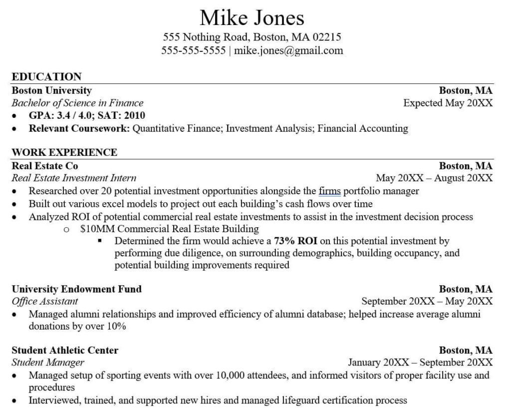 Sample Resume Entry for Private Equity Internship 3 Tricks to Hack Your Investment Banking Resume (with No Experience)