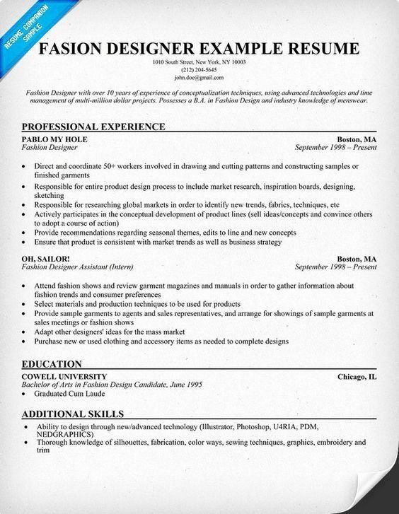 Sample Resume Fashion Design Personal Statement Fashion Designer Resume Template Inspirational Fashion